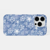 Coque iPhone 16 Pro Flocons blancs (Verso Horizontal)