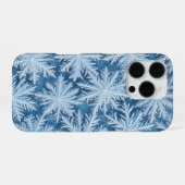 Coque iPhone 16 Pro Flocons de neige sur une surface gelée en hiver (Verso Horizontal)