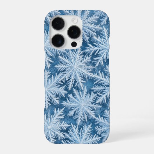 Coque iPhone 16 Pro Flocons de neige sur une surface gelée en hiver (Verso)