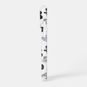 Coque iPhone 16 Pro Floral, noir et blanc (Côté gauche)