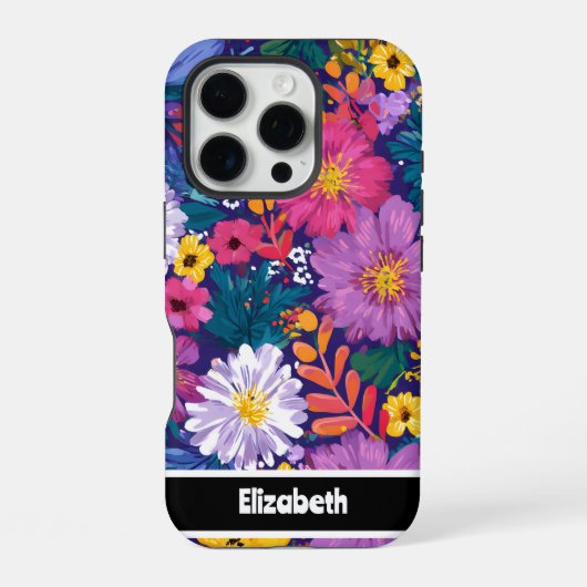 Coque iPhone 16 Pro Floral vibrant (Verso)