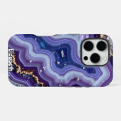 Coque iPhone 16 Pro Flux de géoode Abstrait avec or (Verso Horizontal)