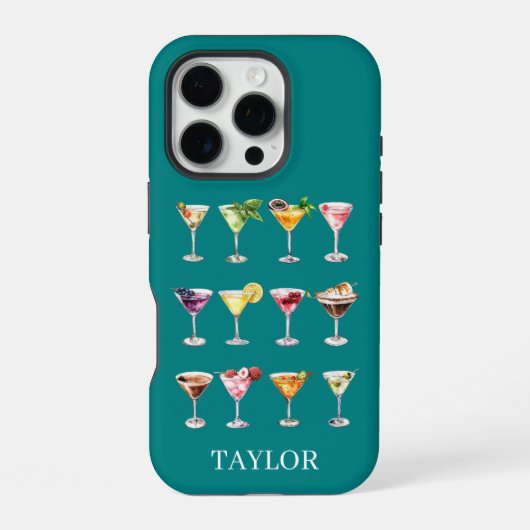 Coque iPhone 16 Pro Folie Martini Monogrammée (Verso)