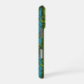 Coque iPhone 16 Pro Forêt de bambou sur fond bleu (Côté droit)