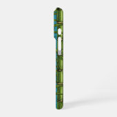 Coque iPhone 16 Pro Forêt de bambou sur fond bleu (Côté gauche)