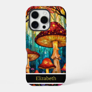Coque iPhone 16 Pro Forêt de champignons en verre tendu