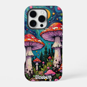 Coque iPhone 16 Pro Forêt de champignons magiques