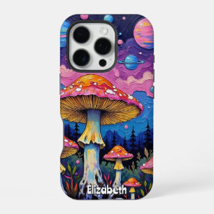 Coque iPhone 16 Pro Forêt de champignons planétaires
