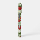 Coque iPhone 16 Pro Fraises sur monogramme vert (Côté droit)