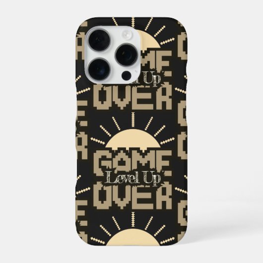 Coque iPhone 16 Pro Game Over, Level Up : Aventure de bloc de pixel ré (Verso)