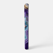 Coque iPhone 16 Pro Géode Abstrait à Veines Dorées (Côté gauche)