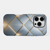 Coque iPhone 16 Pro Géométrie dorée Marbre Luxe Motif (Verso Horizontal)
