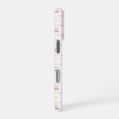 Coque iPhone 16 Pro Gingham Rouge avec Cerises et Rubans Monogrammé (Côté droit)