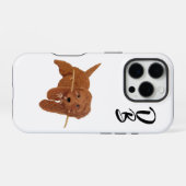 Coque iPhone 16 Pro Goldie Golden Doodle Blanc (Verso Horizontal)