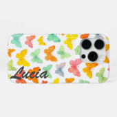 Coque iPhone 16 Pro Grace dans une ligne : Papillon Silhouette (Verso Horizontal)