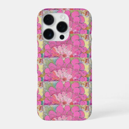 Coque iPhone 16 Pro Grande Fleur Rose (Verso)