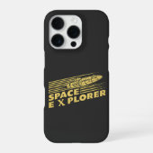 Coque iPhone 16 Pro Graphisme de fusée d'exploration spatiale rétro (Verso)