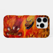 Coque iPhone 16 Pro Griffe de dragon rouge (Verso Horizontal)