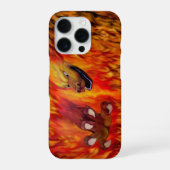 Coque iPhone 16 Pro Griffe de dragon rouge (Verso)