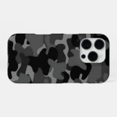 Coque iPhone 16 Pro Gris camouflage noir (Verso Horizontal)