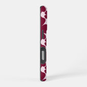Coque iPhone 16 Pro Groovy Retro Daisy Pattern Deep Berry Pink (Côté droit)