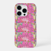Coque iPhone 16 Pro Grosse Fleur rose (Verso)