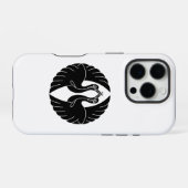 Coque iPhone 16 Pro Grues blancs face à face (Verso Horizontal)