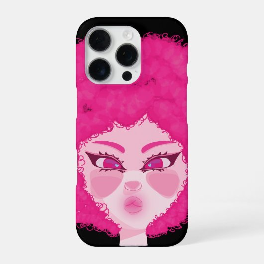 Coque iPhone 16 Pro Hermosa chica crespa (Verso)
