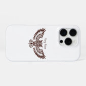 Coque iPhone 16 Pro Hibou Phénix – Vision Fiery (Verso Horizontal)