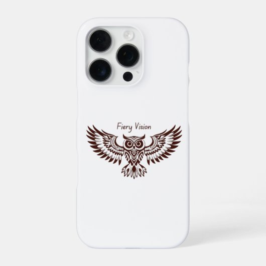 Coque iPhone 16 Pro Hibou Phénix – Vision Fiery (Verso)