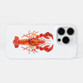 Coque iPhone 16 Pro Homard polygonal rouge (Verso Horizontal)