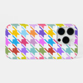 Coque iPhone 16 Pro Houndstooth Multicolor+White Big Motif (Verso Horizontal)