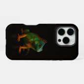 Coque iPhone 16 Pro Iguane vert Black 4 Luxe iPhone 16 Pro (Verso Horizontal)