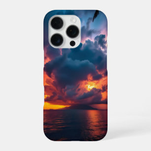 Coque iPhone 16 Pro île tropicale au coucher du soleil