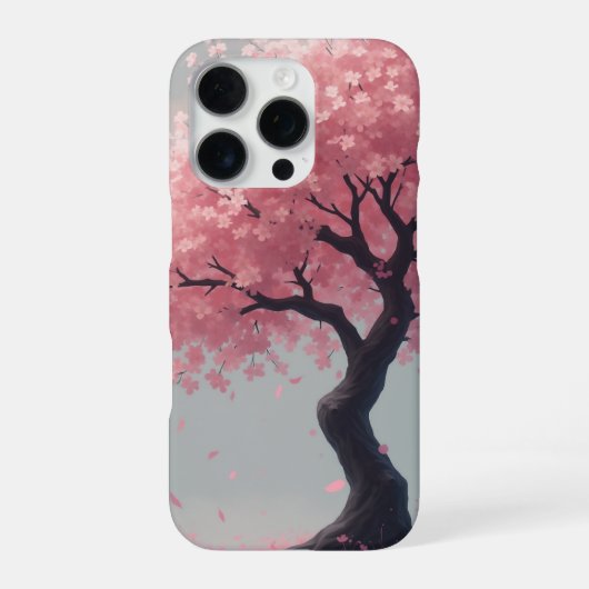 Coque iPhone 16 Pro illustration de fleurs de cerisier (Verso)