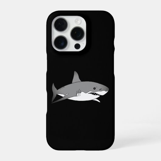 Coque iPhone 16 Pro Illustration de requin de dessin animé cool (Verso)