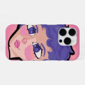 Coque iPhone 16 Pro  ilustración de hermosa chica con cabello corto (Verso Horizontal)