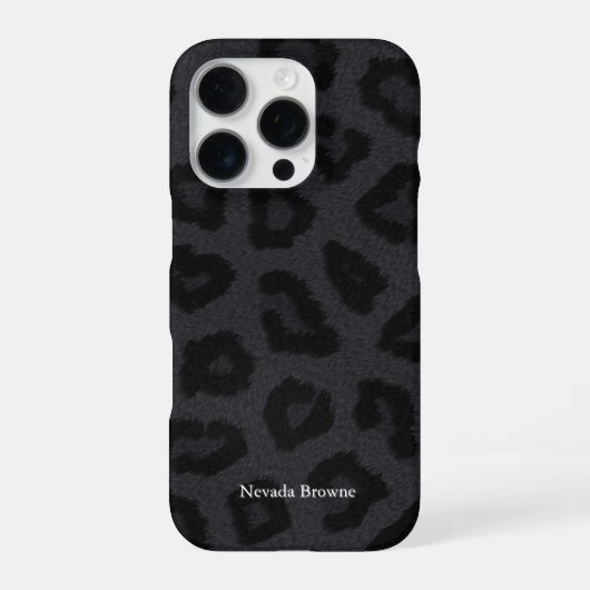 Coque iPhone 16 Pro Impression de panthère noire avec nom (Verso)