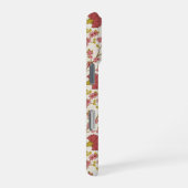 Coque iPhone 16 Pro Jacobean Floral Pattern Rouge Rose Gold Crème (Côté droit)