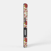 Coque iPhone 16 Pro Jacobean Floral Pattern Rouge Rose Gold Crème (Côté droit)