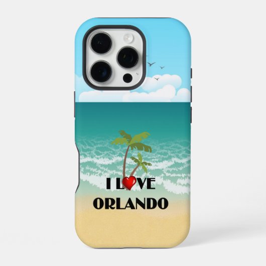 Coque iPhone 16 Pro J'aime Orlando, Floride (Verso)