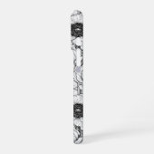 Coque iPhone 16 Pro Jardin d'anémones en noir et blanc (Côté gauche)