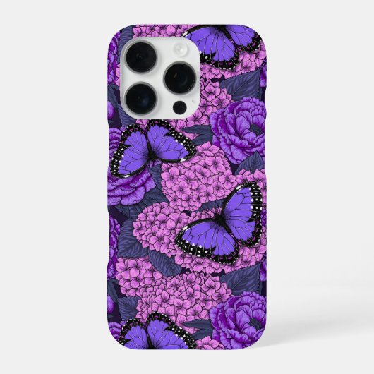 Coque iPhone 16 Pro Jardin de morpho bleu 2 (Verso)