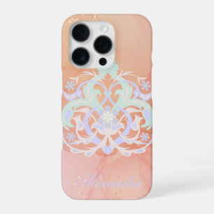 Coque iPhone 16 Pro Jardin du cœur – Art floral bleu et vert