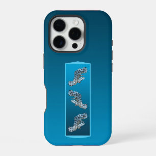 Coque iPhone 16 Pro Jeune Mérou - Conception de fond dégradé bleu   