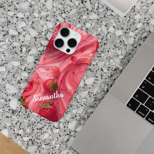 Coque iPhone 16 Pro Joie de Tourbillon de Fraise