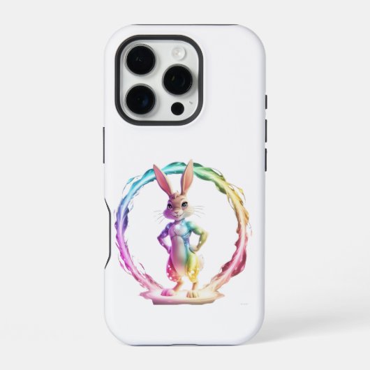 Coque iPhone 16 Pro Joie de Vivre de Lapin Enjoué (Verso)