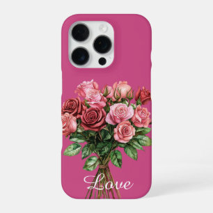 Coque iPhone 16 Pro Joli bouquet de roses roses