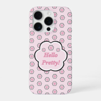 Coque iPhone 16 Pro Joli Chat Rose Patte Bonjour Jolie