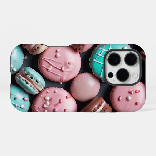Coque iPhone 16 Pro Joli Macaron Monogrammé (Verso Horizontal)
